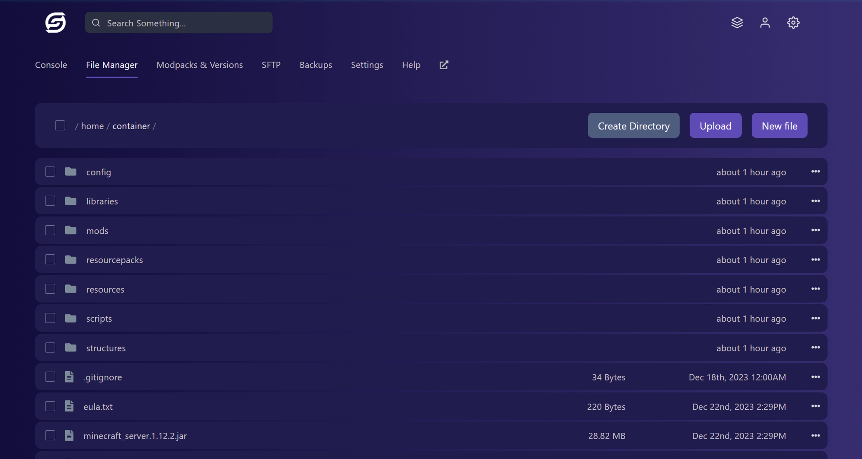 File Manager Interface Screenshot